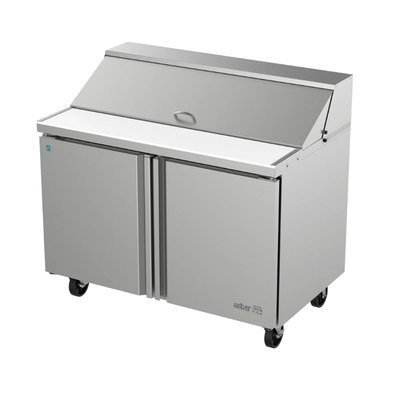 Asber Mesa Refrigerada Para Preparación Ensaladas 2 Puertas Acero Inox APTS-48-12 HC Seminuevo