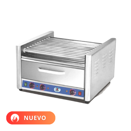 Migsa Asador de salchichas de 9 tubos con cajón para pan HHD-09A Nuevo
