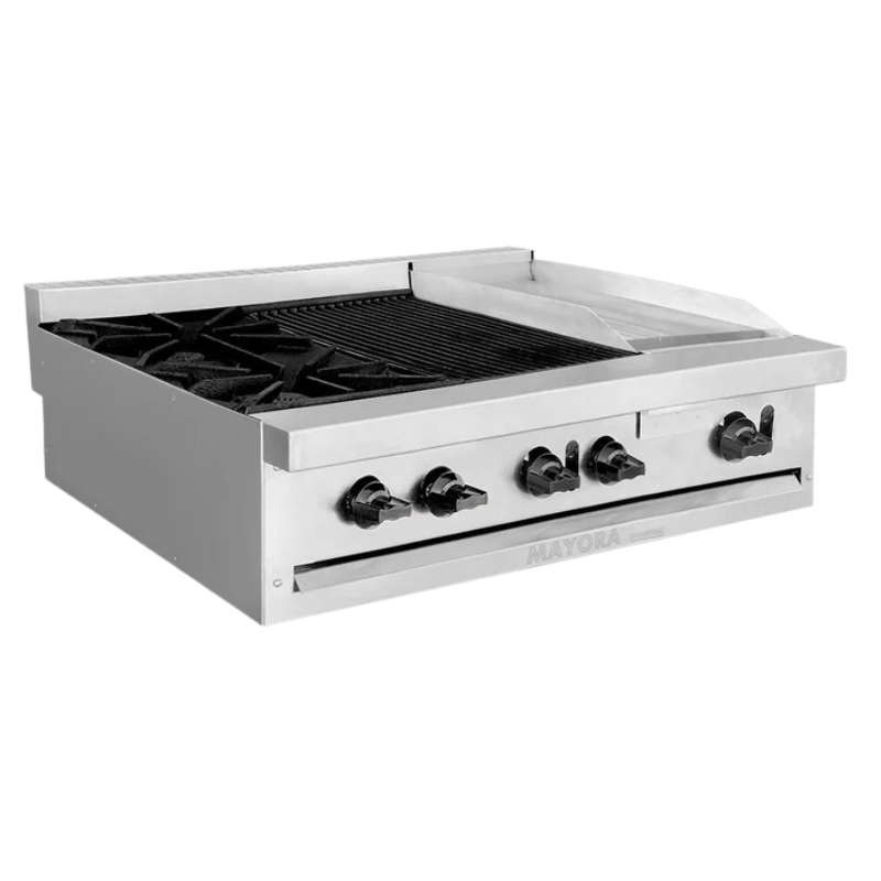 International Estufa Triple 1 Sección de Quemadores, 1 Sección de Asador, 1 Sección de Plancha CG30071 Nuevo