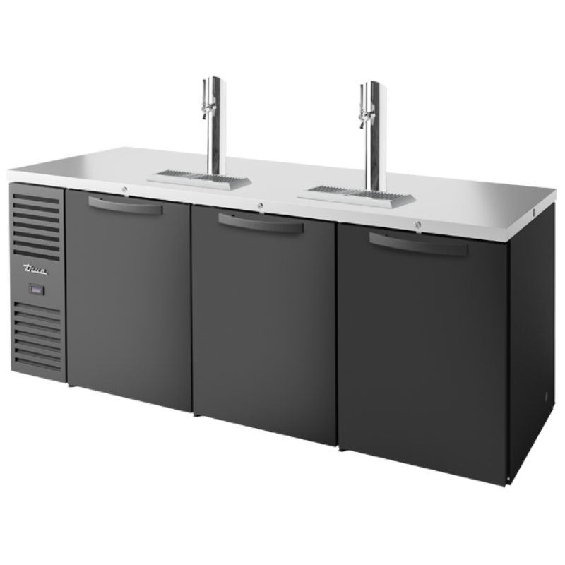 True Dispensador de Cerveza Refrigerada Sistema de Refrigeración a la Izquierda Puertas Batientes Negras TDR84-PTSZ1-L-B-SSS-SSS-1 Nuevo