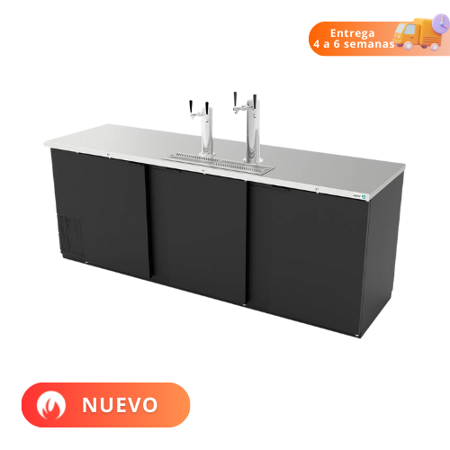 Asber Dispensador Refrigerado Cerveza 4 Barriles Vinil Negro 3 Puertas ADDC-94 HC Nuevo