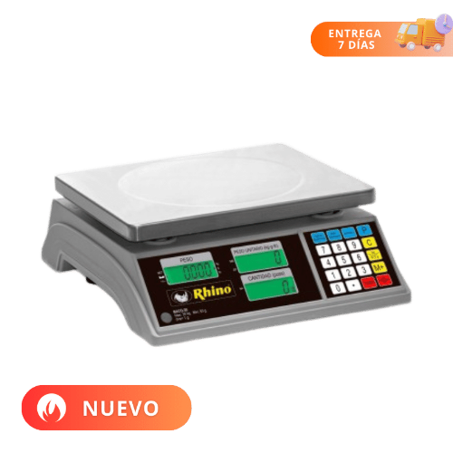 Rhino Báscula Contadora Recargable Backlight Acero Inoxidable 30kg BACO-30