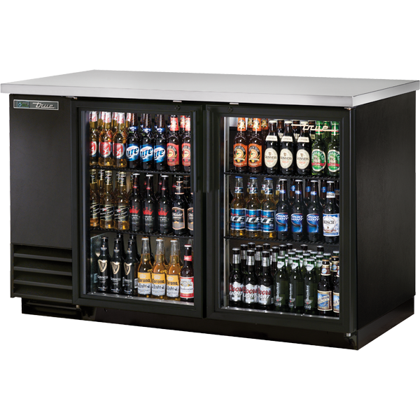 True Refrigerador Contrabarra 2 Cristal 7 Pies Cúbicos Vinil Negro LED TBB-2G-HC-LD Nuevo