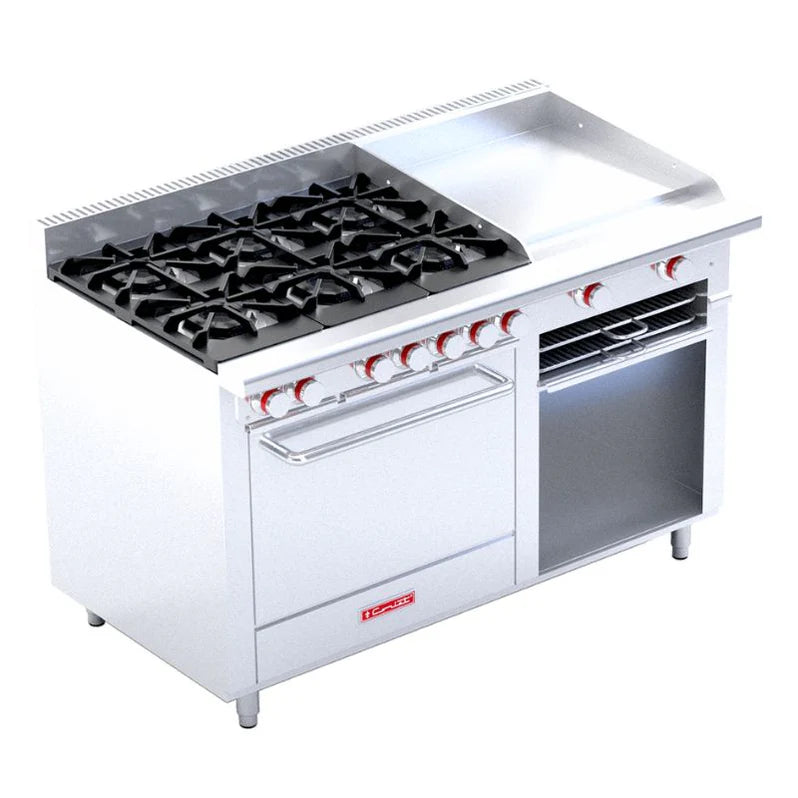 Coriat Estufa Multiple a Gas con Parrilla 6 Quemadores, Plancha 2 Quemadores, Gratinador y Horno EC-6-H-GRILL MASTER DE PISO Seminuevo