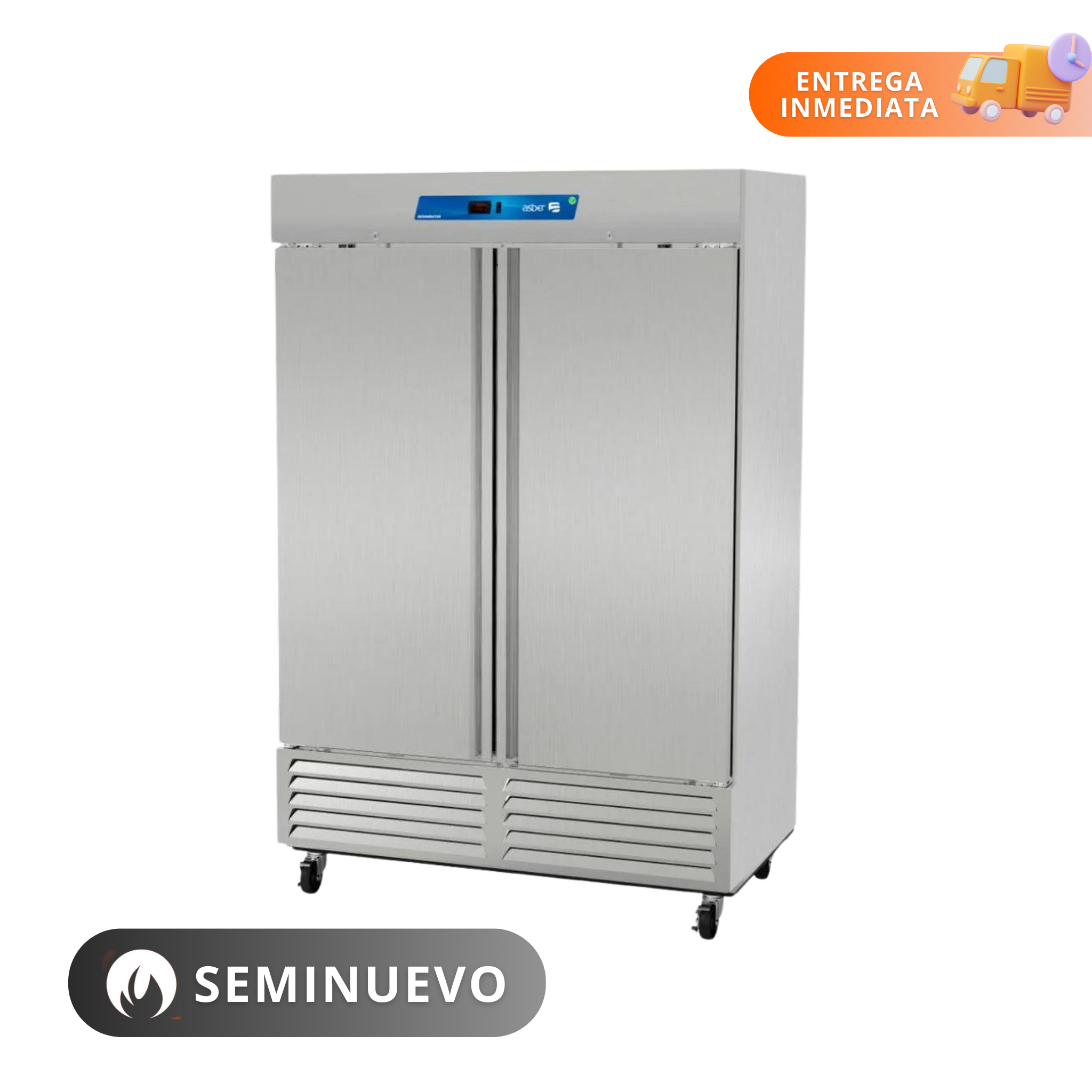 Asber | Refrigerador 2 Puertas de Acero | ARR-49-H HC | Seminuevo