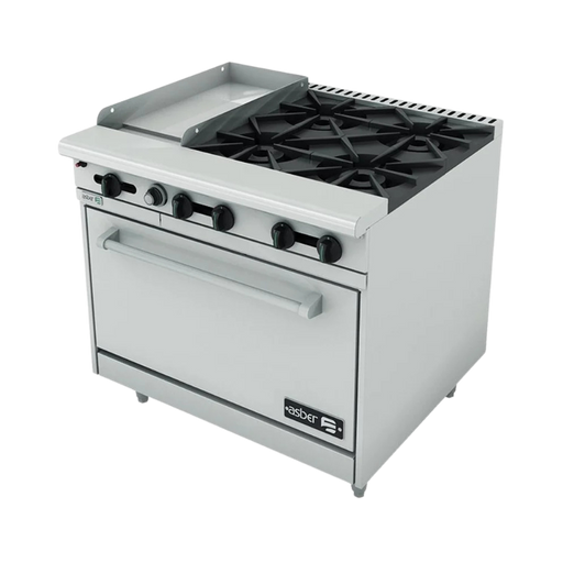 Asber 4 Fuegos abiertos  Plancha 12" + Horno 36" AEMR-G12-B4-36