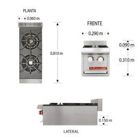 Coriat Parrilla a Gas de 2 Quemadores PCV-2 DE MESA MASTER Nuevo
