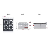 Coriat Parrilla de 4 Quemadores a Gas PCV-4 DE MESA MASTER Nuevo