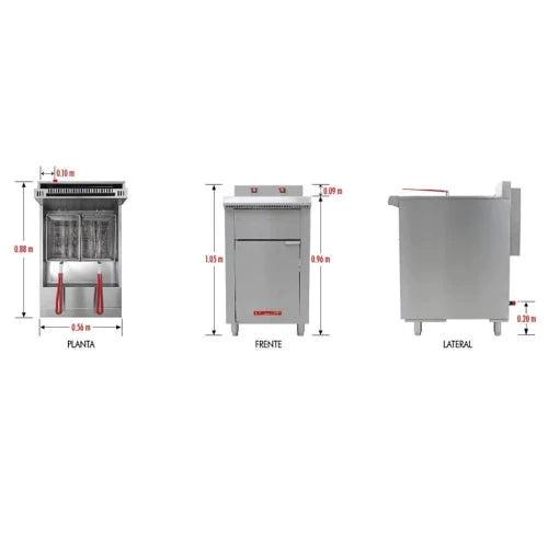 Coriat Freidora a Gas 5 Quemadores 30 litros TURBO-30-5Q de Piso HD Nuevo