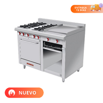 Coriat Estufa con 4 Quemadores Plancha Gratinador y Horno MINICHEF DE PISO MASTER