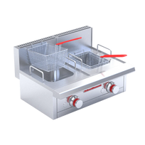 Coriat Freidora de mesa a gas doble tina con capacidad de 3 litros de aceite cada una y 2 canastillas FC-10-D DE MESA PETIT PREMIUM