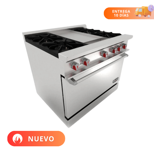 Drago Estufa con 4 Quemadores Horno y Plancha CG-41P