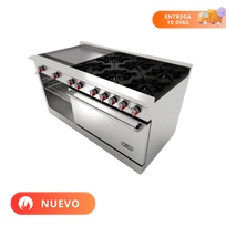 Drago Estufa con 6 Quemadores Horno y Plancha CG-61PD