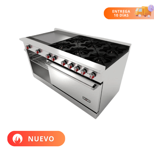 Drago Estufa con 6 Quemadores Horno y Plancha CG-61PD