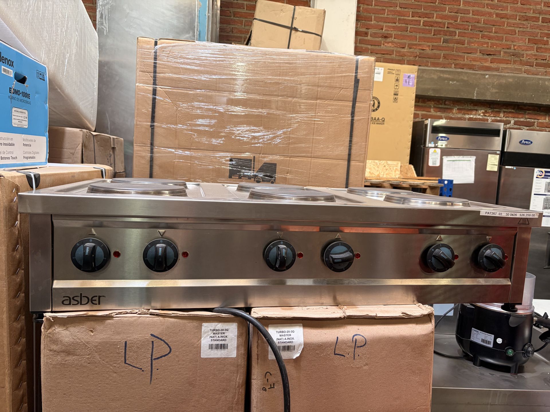 Asber Parrilla Eléctrica 6 Placas Redondas 230V ERE-1200T Seminuevo