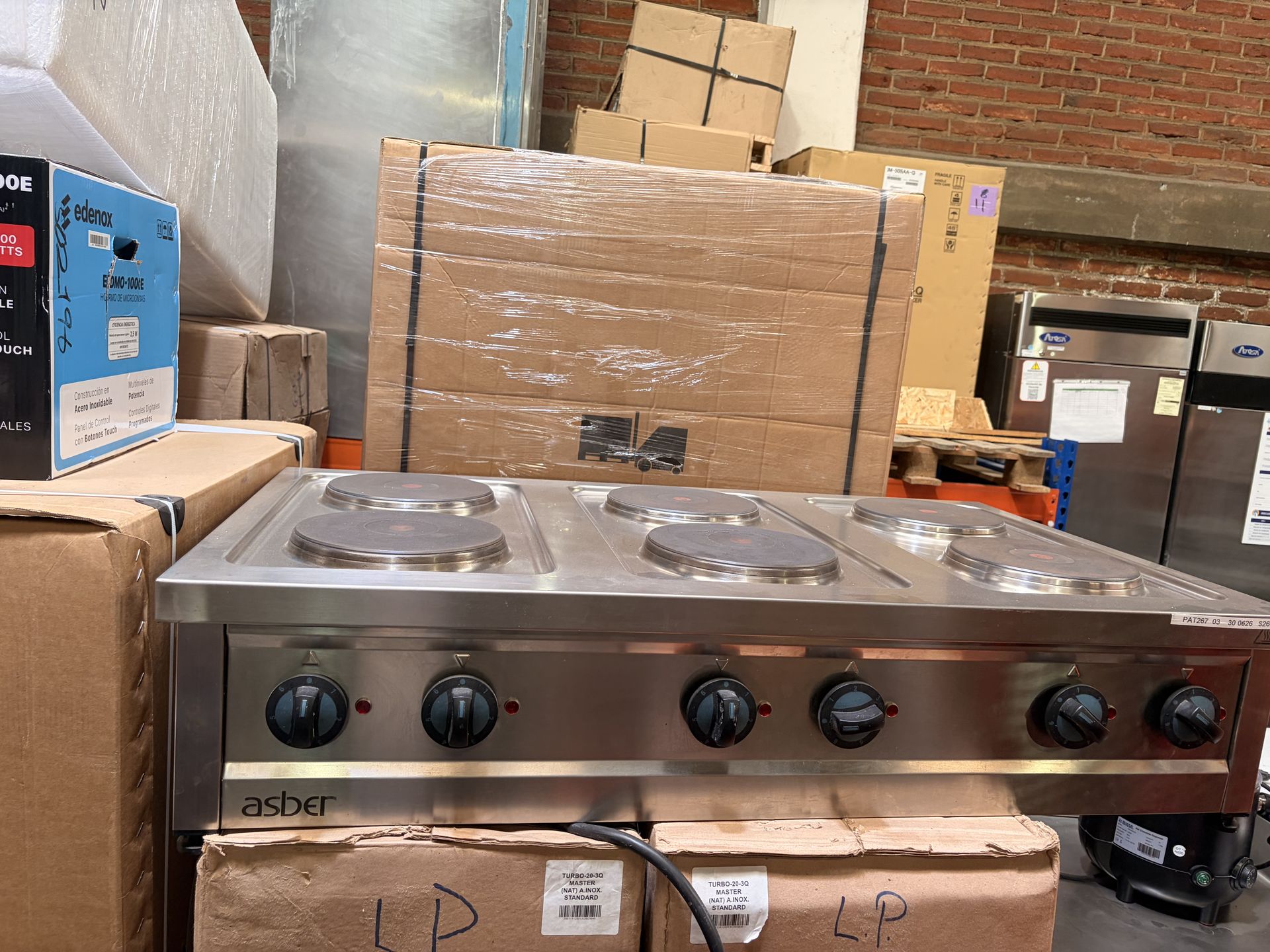 Asber Parrilla Eléctrica 6 Placas Redondas 230V ERE-1200T Seminuevo