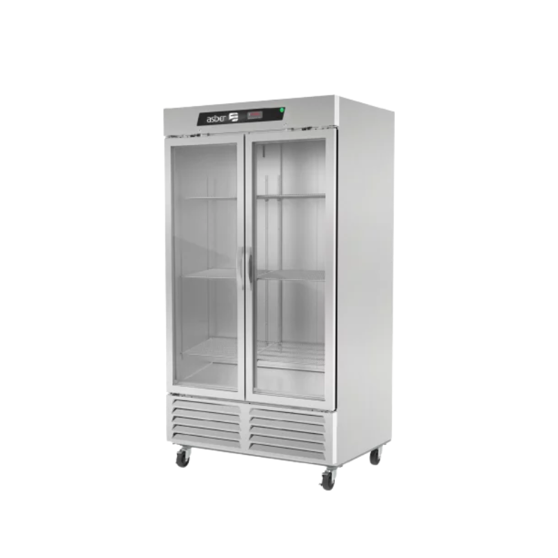 Asber Conservador Congelados 2 Cuerpos 2 Puertas Cristal ARF-37-G HC Nuevo