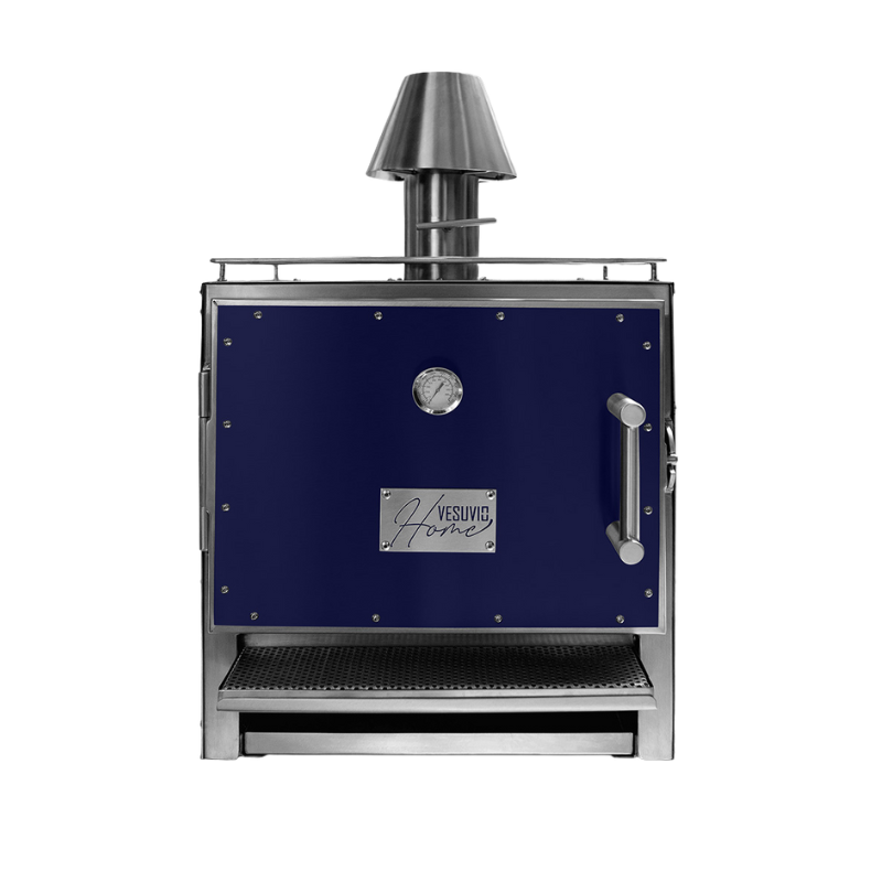 Vesuvio Horno de brasa con base a. inox y funda azul Home 20 Nuevo