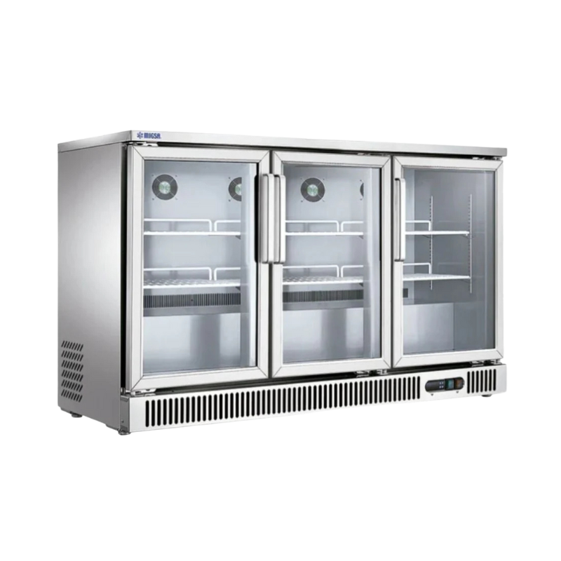 Migsa Refrigerador Contrabarra 3 Puertas De Cristal 380 L 110V SG380 Seminuevo