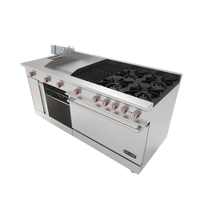 Drago Estufa 4 Quemadores, Horno, Asador de 1 Pie, Plancha de 1.5 Pies, Freidora y Gratinador UNIVERSAL S Outlet