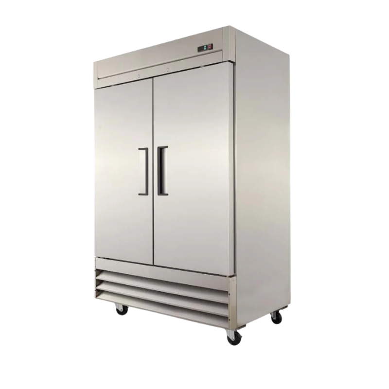 Torrey Refrigerador Vertical 2 Puertas Solida Acero Inox 47 Pies RVSA-47UI 115V Seminuevo