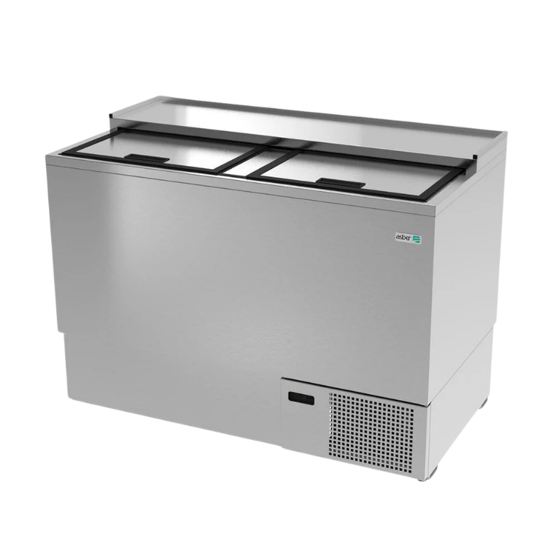 Asber Congelador Glass Froster de 2 Puertas Solidas Corredizas Acero Inoxidable AGF-50-S HC Nuevo