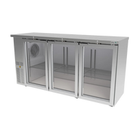 Asber Refrigerador Contrabarra Slim 3 Puertas de Cristal 540 Latas ABBC-24-72-SG HC Nuevo