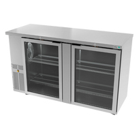 Asber Refrigerador Contrabarra Slim 2 Puertas de Cristal 390 Latas Acero Inoxidable ABBC-24-60-SG HC Nuevo