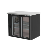 Asber Refrigerador Contrabarra Vinil Negro 2 Puerta de Cristal ABBC-24-48-G HC Nuevo