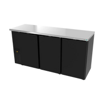 Asber Refrigerador de Contrabarra en Vinyl Negro 3 Puertas Solidas ABBC-24-72 HC Nuevo