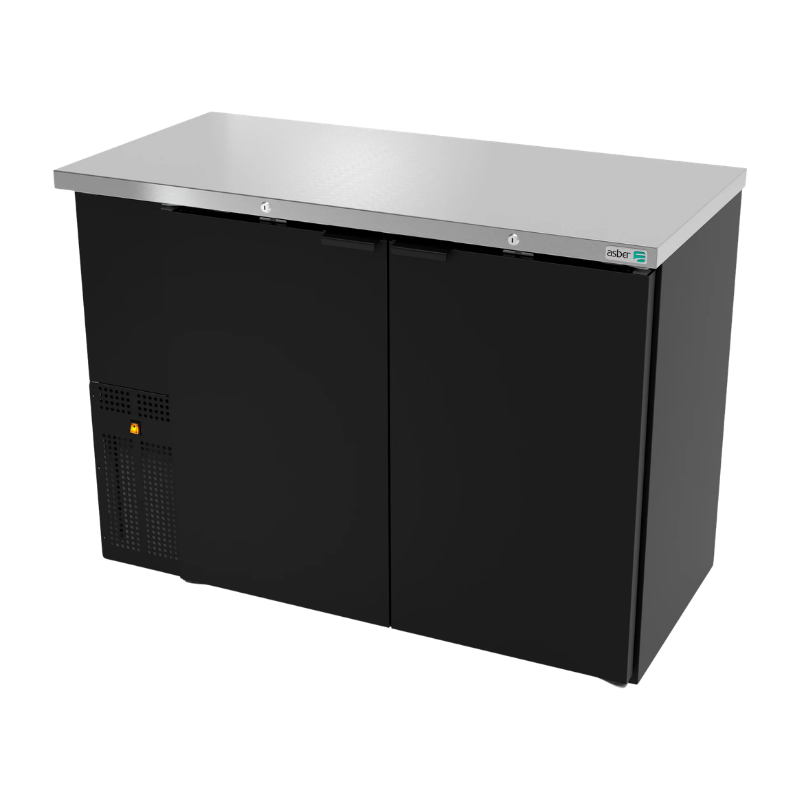 Asber Refrigerador Contrabarra Vinil Negro 2 Puertas ABBC-24-48 HC Nuevo