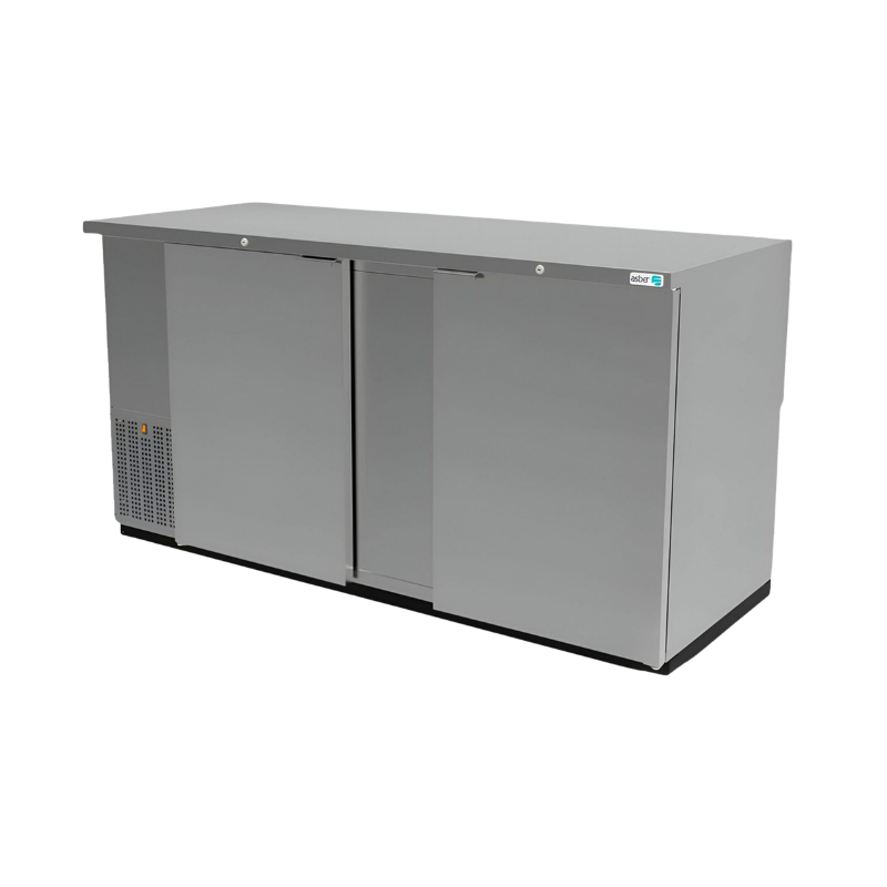 Asber Refrigerador Contrabarra Acero Inoxidable 2 puertas Solidas 26.3 Pies3 ABBC-68-S HC Nuevo