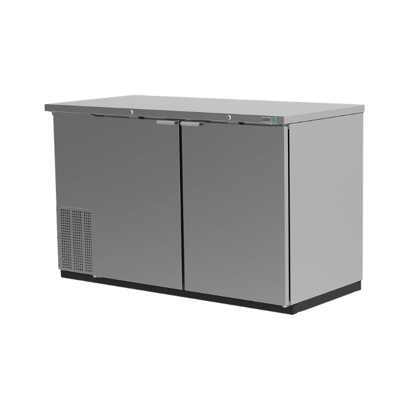 Asber Refrigerador Contrabarra Acero Inoxidable 2 Puertas Solidas 14.6 Pies3 ABBC-58-S HC Nuevo