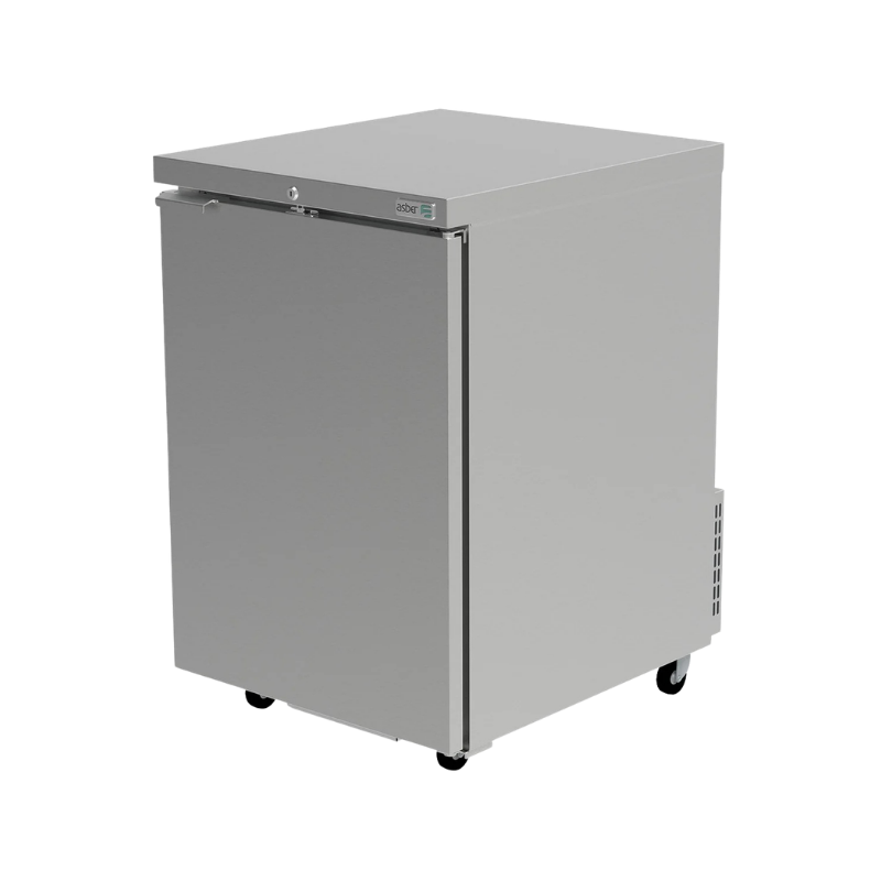 Asber Refrigerador Contrabarra Acero Inoxidable 1 puerta Solida 8.9 Pies3 ABBC-23-S HC Nuevo