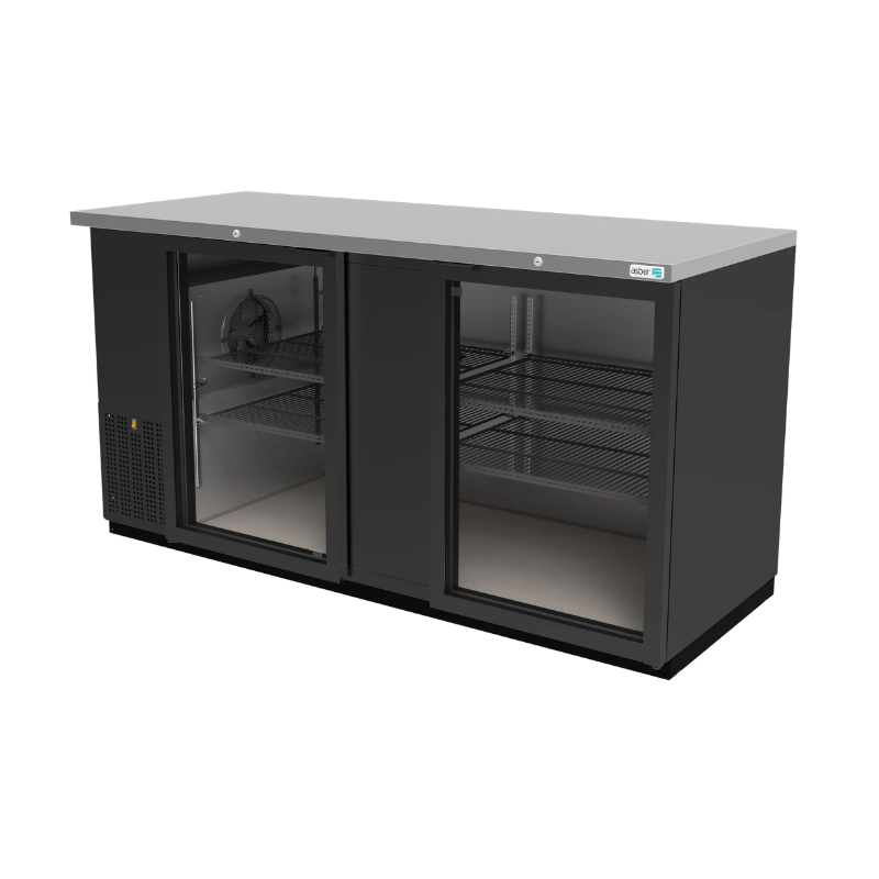 Asber Refrigerador Contrabarra Vinil Negro 2 Puertas de Cristal 26.3 Pies3 ABBC-68G HC Nuevo