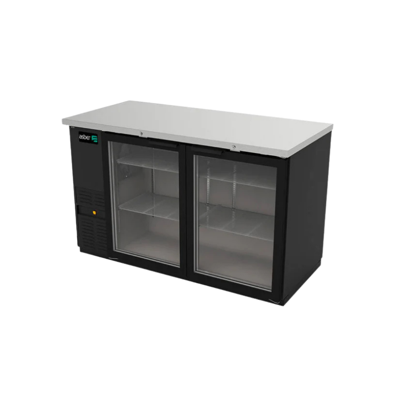 Asber Refrigerador Contrabarra Vinil Negro 2 Puertas de Cristal 14.3 Pies3 ABBC-58G HC Nuevo