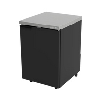 Asber Refrigerador Contrabarra Vinil Negro 1 Puerta Solida 8.9 Pies3 ABBC-23 HC Nuevo