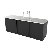 Asber Dispensador Refrigerado Cerveza 4 Barriles Vinil Negro 3 Puertas ADDC-94 HC Nuevo