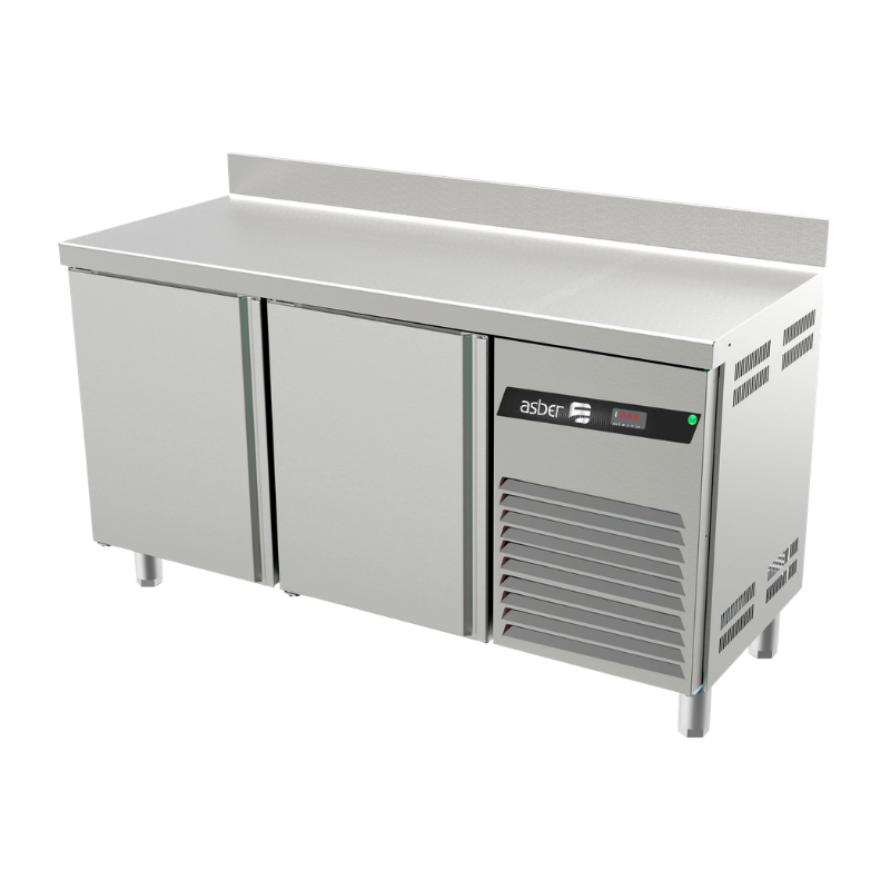 Asber Mesa Refrigerada 2 puertas Solidas 9 Pies3 Acero Inoxidable ASTR-60 HC Nuevo