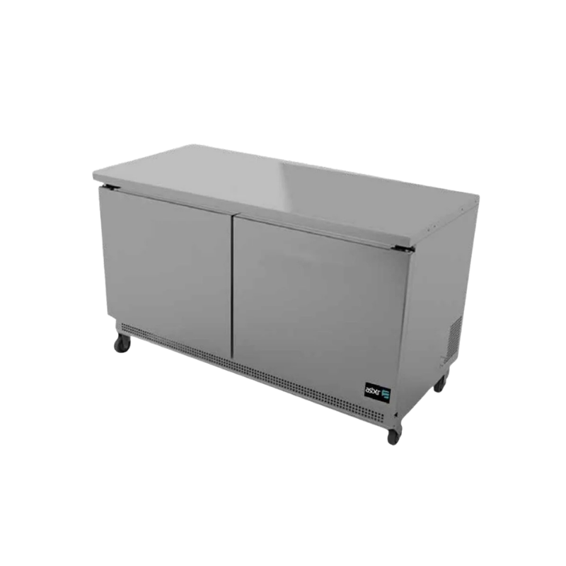 Asber Mesa Refrigerada Congelador 2 Puertas Solidas 15 pies3 Acero AUTF-60 HC Nuevo