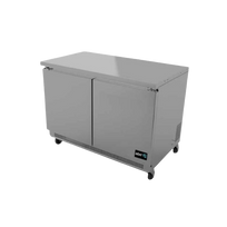 Asber Mesa Refrigerada congelador 2 Puertas Solidas 11.8 Pies3 Acero AUTF-48 HC Nuevo