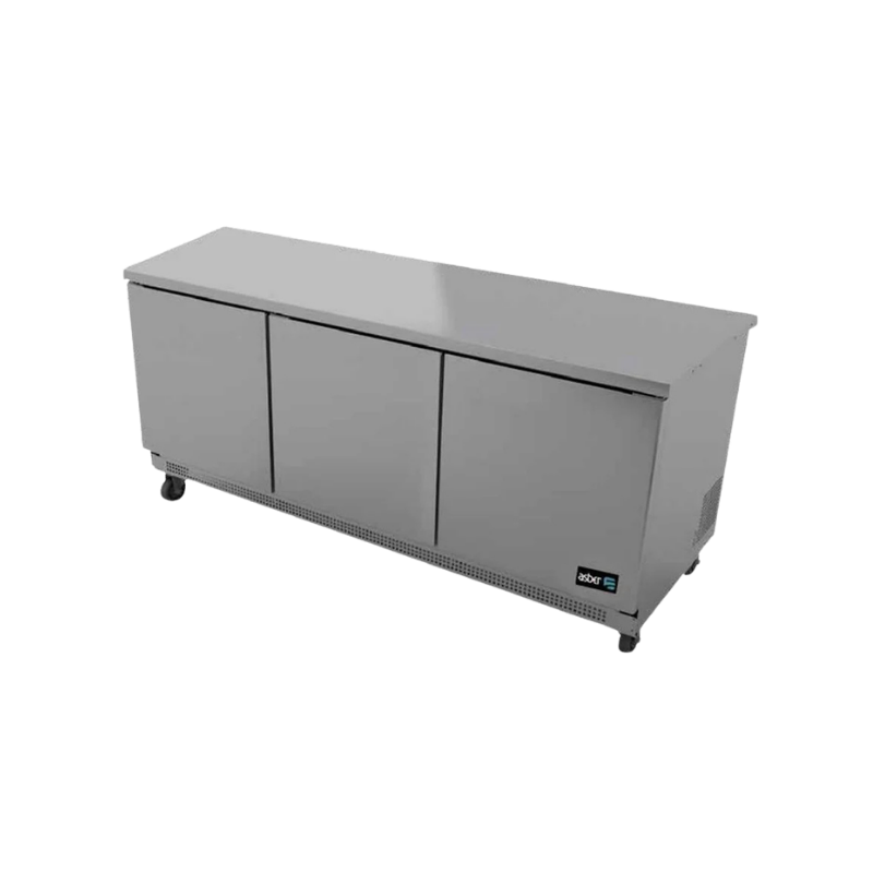 Asber Mesa Refrigerada Bajo Mostrador 3 Puertas Solidas 18.2 Pies Acero AUTR-72 HC Nuevo