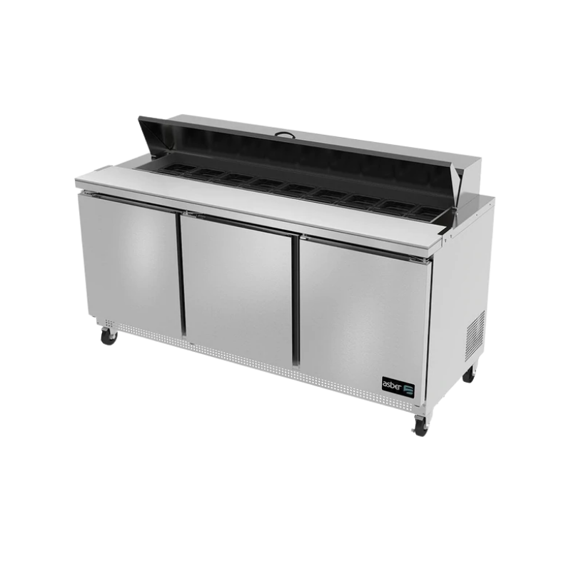 Asber Mesa Refrigerada de Preparación Ensaladas 3 puertas APTS-72-18 HC Nuevo