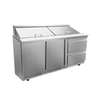 Asber Mesa refrigerada de preparacion ensaladas 2 cajones + 2 puertas APTS-72-18-D2-P HC Premium Nuevo