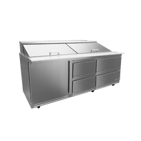 Asber Mesa refrigerada de preparacion ensaladas 4 cajones + 1 puerta APTS-72-18-D4-P HC Premium Nuevo