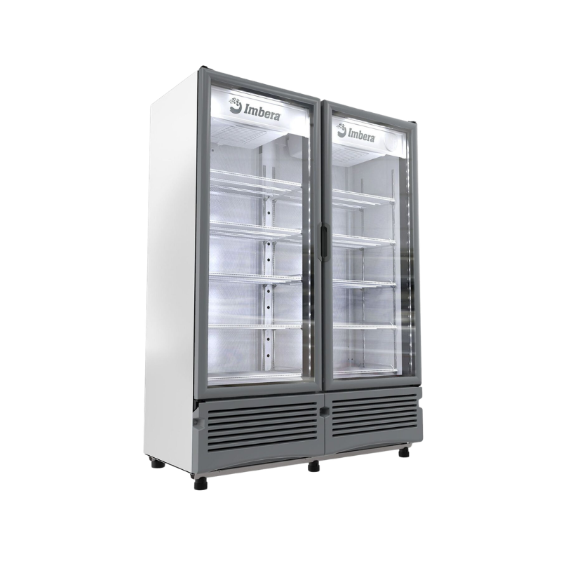 Imbera Refrigerador Vertical 2 Puertas Cristal Luz Led 42 Pies G342 2P 115V Seminuevo