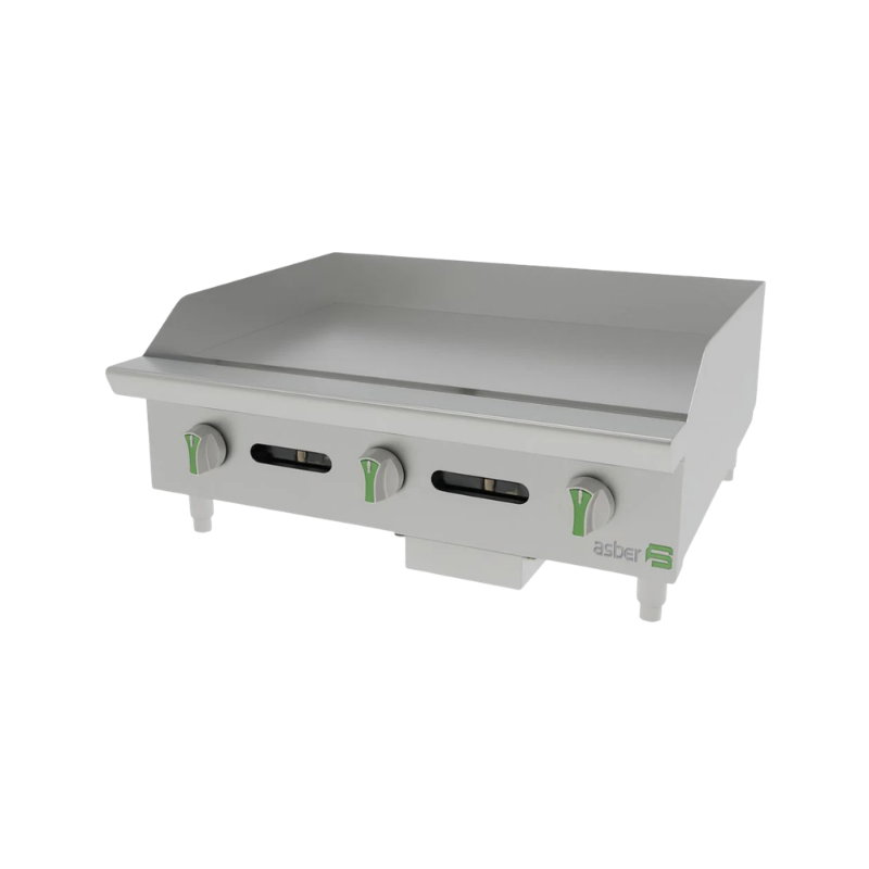 Asber Plancha a gas LP 3 quemadores placa 1