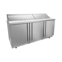 Asber Mesa refrigerada de preparacion Mega Top 3 puertas APTM-72-30-P HC Premium Nuevo