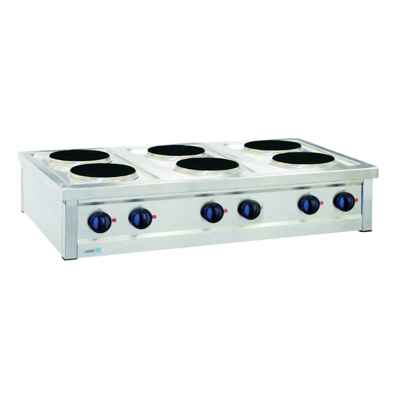 Asber Parrilla Eléctrica 6 Placas Redondas 230V ERE-1200T Seminuevo