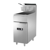 Asber Freidora a gas 1 tina - 3 quemadores - 50 lbs. de capacidad - full inox. AEF-50-S Nuevo
